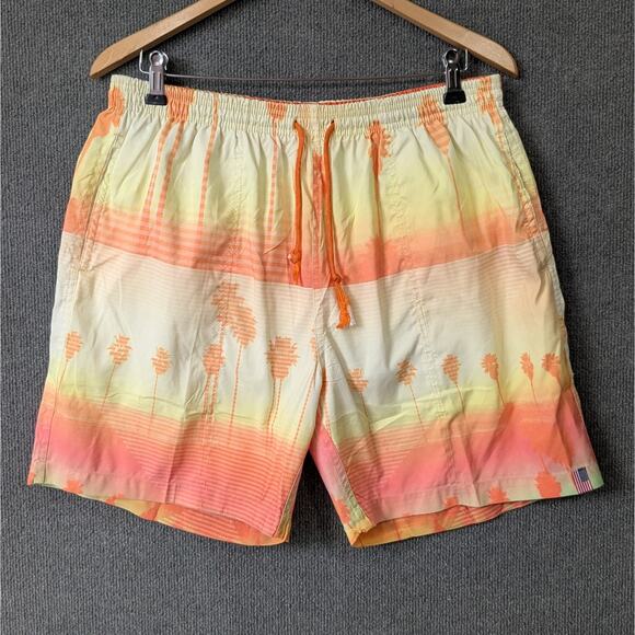 Vtg Weekender Swim Trunks Mens Large Lined 90s Beach Shorts Palm Trees USA Made - Picture 1 of 13